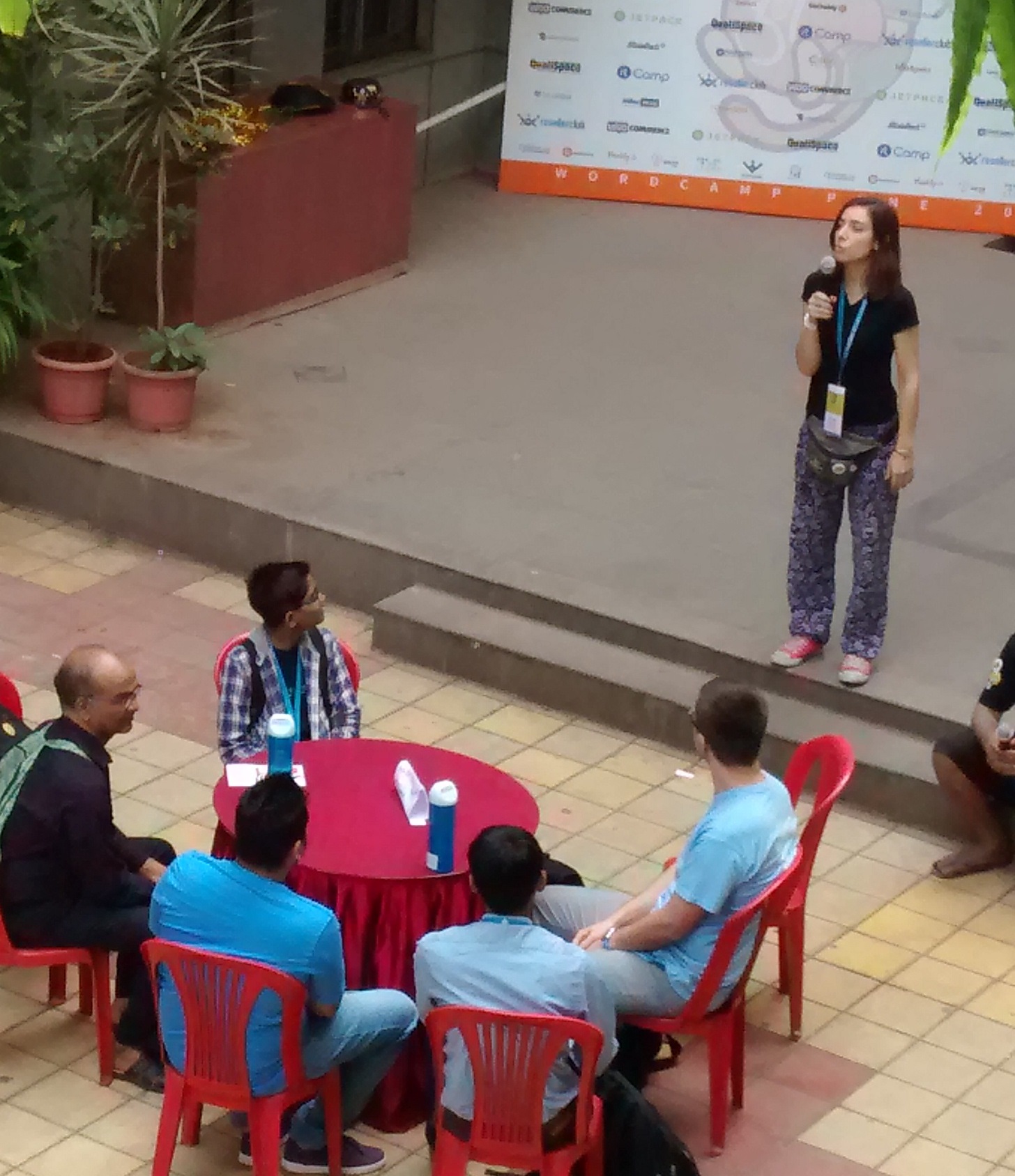 The speaker’s circle at WordCamp Pune