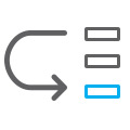 downward curve arrow