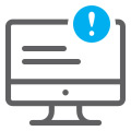 desktop with error icon
