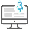 website with rocket icon