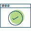 website with tick icon