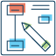 website wireframe with pencil icon