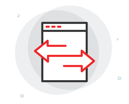 website with arrows